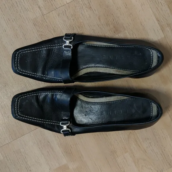 Celine black leather loafer 38 1/2