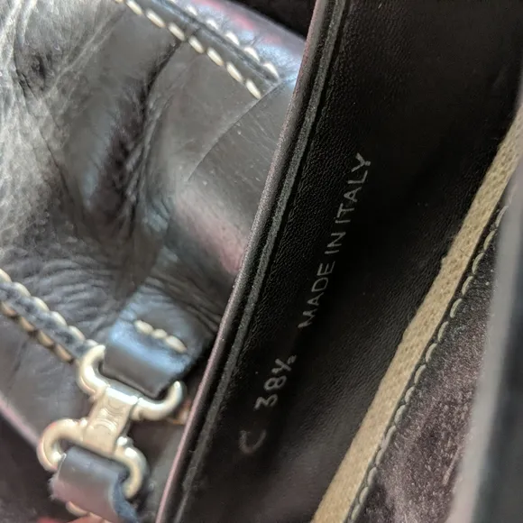 Celine black leather loafer 38 1/2