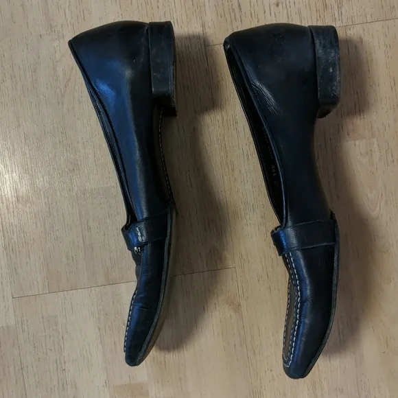 Celine black leather loafer 38 1/2