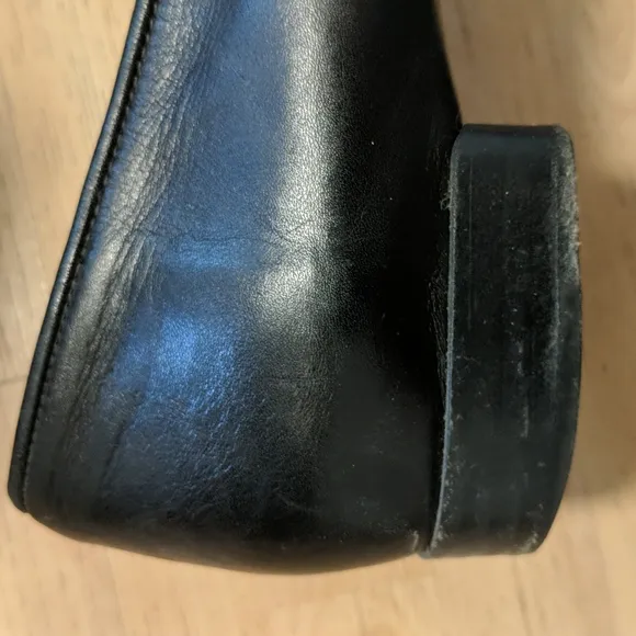 Celine black leather loafer 38 1/2