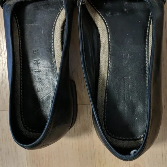 Celine black leather loafer 38 1/2