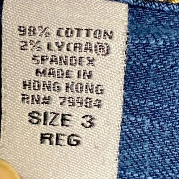 Chicos Platinum Denim Quartz M2 Mid Rise Bootcut Jeans Blue Embroidered Back Poc