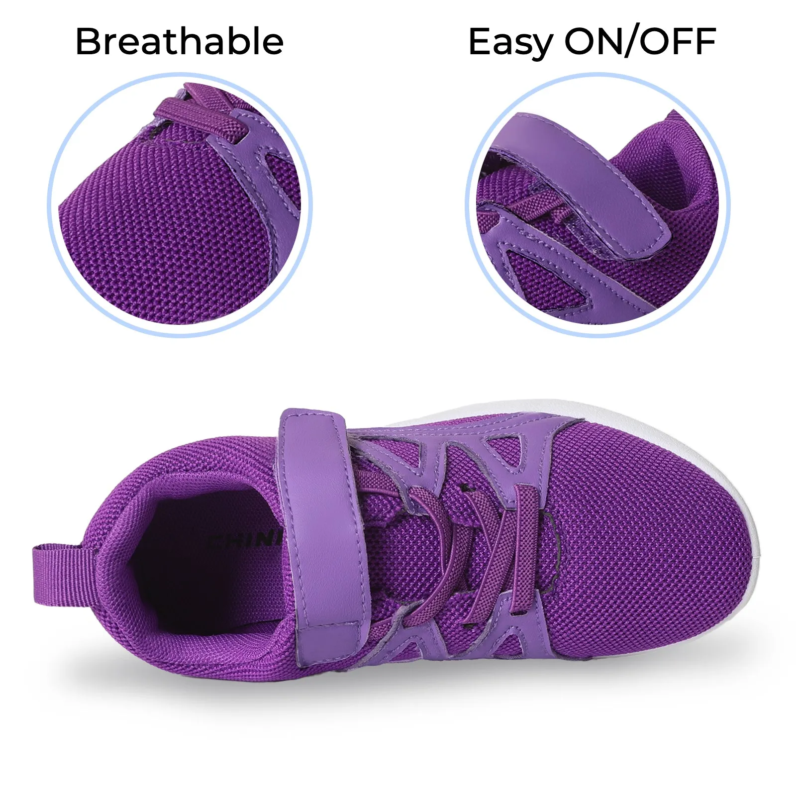 CHIN·MOON Boys Girls Kids Lightweight Tennis Sneakers Non Slip Sports Walking Shoes