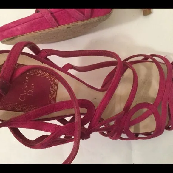 Christian Dior women’s Shoes pink Strappy Chain
