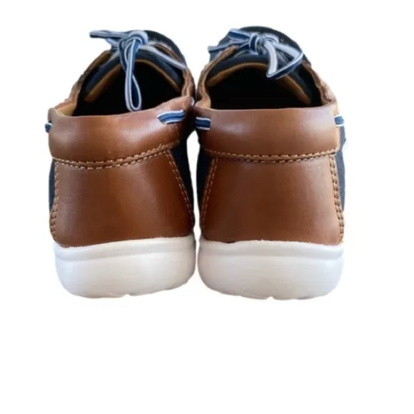 CLARKS Arbor Opal Q Boat Shoes Soft Cushion Navy Blue/brown, Women’s Size 10