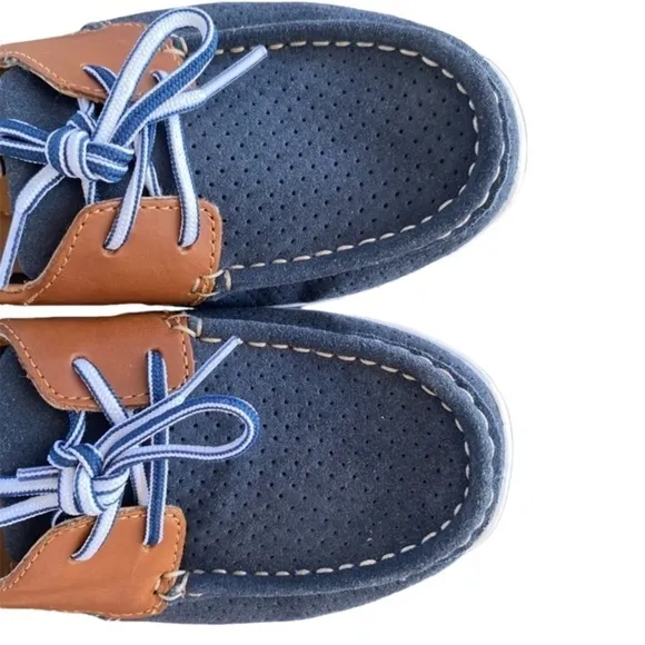 CLARKS Arbor Opal Q Boat Shoes Soft Cushion Navy Blue/brown, Women’s Size 10