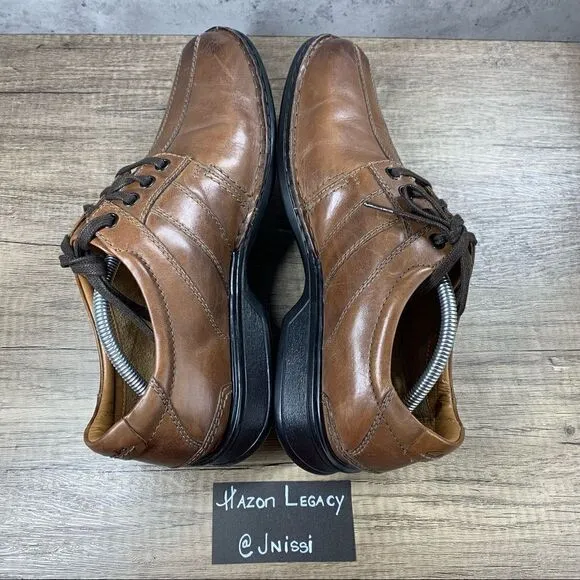 Clarks Collection~Men’s~Brown Leather Soft Cushion Oxford Shoes~Size 10.5 W