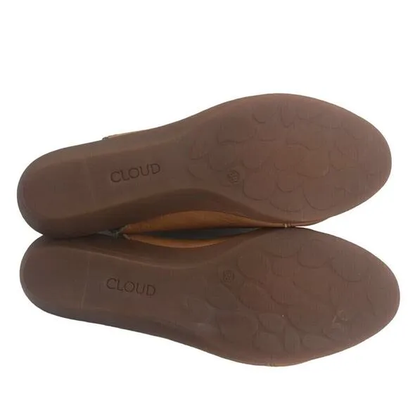 Cloud Shoes Womens 8 Brown Green Leather Cushioned Comfort EU 38