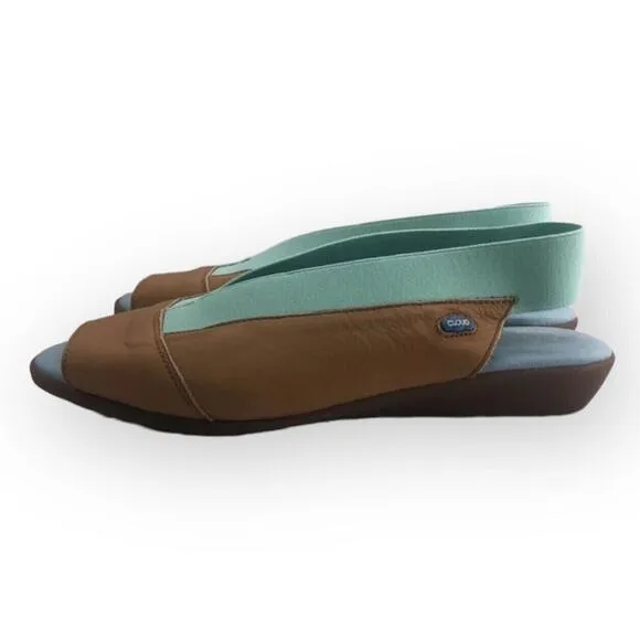 Cloud Shoes Womens 8 Brown Green Leather Cushioned Comfort EU 38