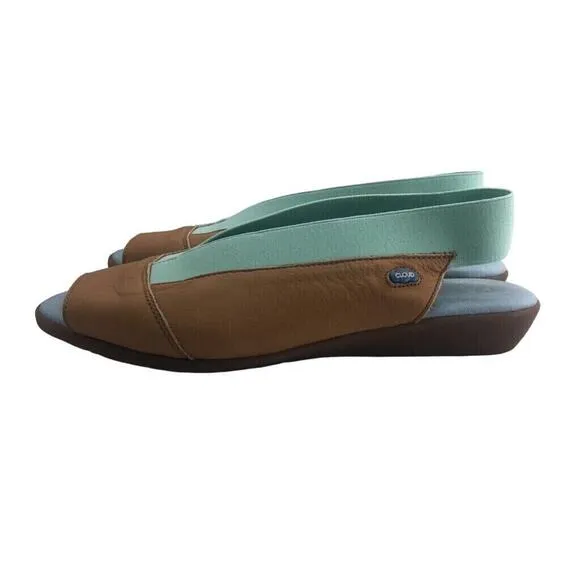 Cloud Shoes Womens 8 Brown Green Leather Cushioned Comfort EU 38