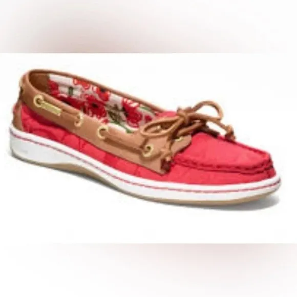 COACH “Richelle” Top Siders Boat Shoes Red Logo Embossed size 7.5