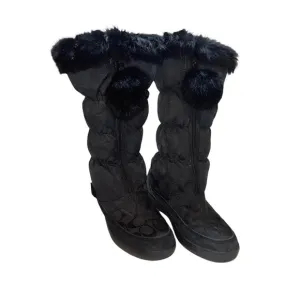 Coach Woman Theona Rabbit Fur Shoes Size 8