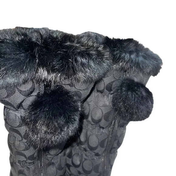 Coach Woman Theona Rabbit Fur Shoes Size 8