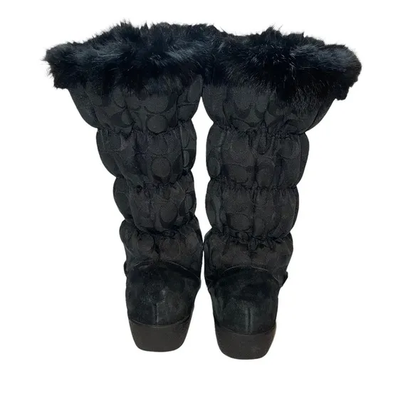 Coach Woman Theona Rabbit Fur Shoes Size 8