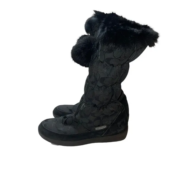 Coach Woman Theona Rabbit Fur Shoes Size 8