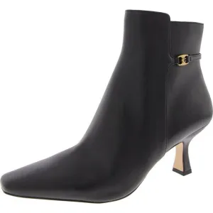 Coach Womens Rebecca Black Leather Kitten Heel Booties Shoes NWOB