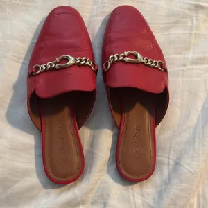 Coach Women's Red Leather Loafers Size: 6B