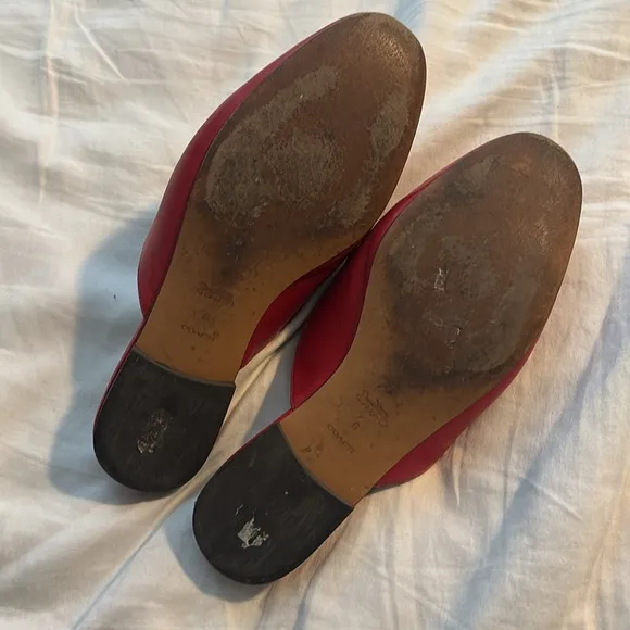 Coach Women's Red Leather Loafers Size: 6B