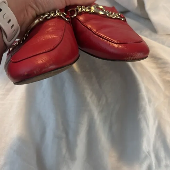 Coach Women's Red Leather Loafers Size: 6B