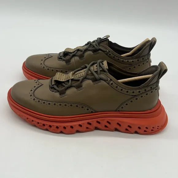 Cole Haan 5. Zerogrand Men’s Sz 9 WingTips Oxfords Soft Sage/burnt Leather Shoes