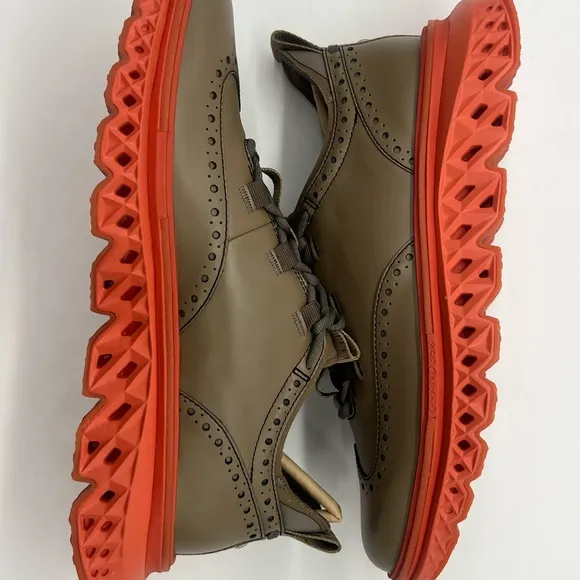 Cole Haan 5. Zerogrand Men’s Sz 9 WingTips Oxfords Soft Sage/burnt Leather Shoes