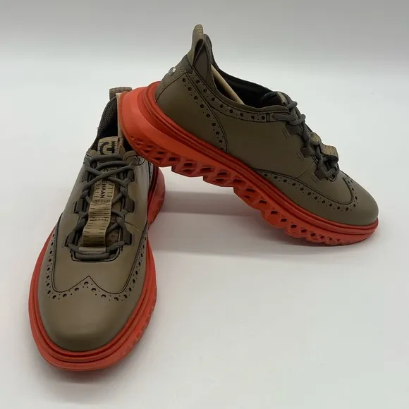 Cole Haan 5. Zerogrand Men’s Sz 9 WingTips Oxfords Soft Sage/burnt Leather Shoes