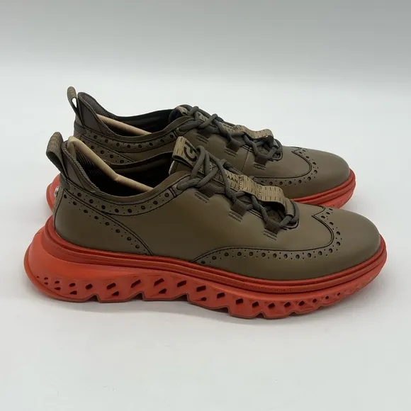 Cole Haan 5. Zerogrand Men’s Sz 9 WingTips Oxfords Soft Sage/burnt Leather Shoes