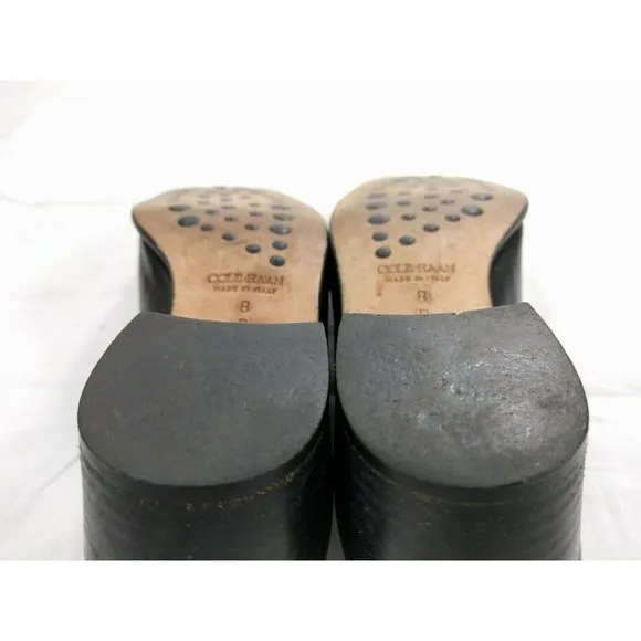 Cole Haan Black Italian Leather Kilt Tassel 8 B