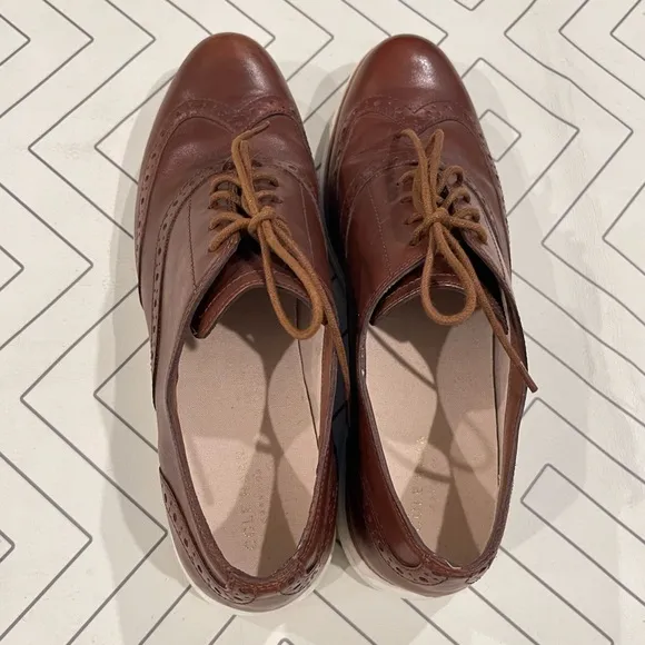 Cole Haan Brown Leather Zerogrand Oxford Shoes