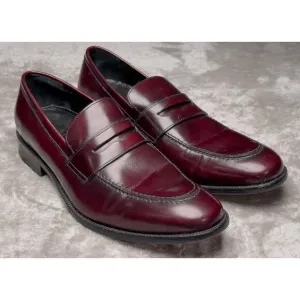 Cole Haan Burgundy Leather Penny Loafers Slip On Dress Shoes Mens Size 12