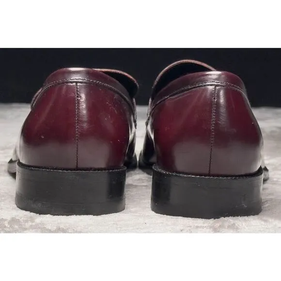 Cole Haan Burgundy Leather Penny Loafers Slip On Dress Shoes Mens Size 12