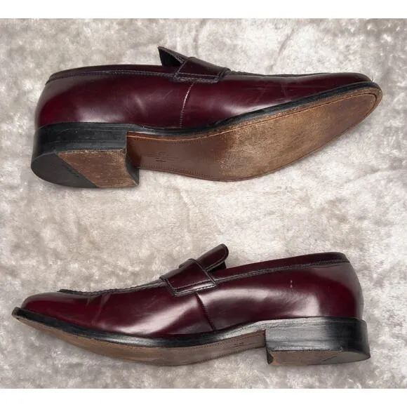 Cole Haan Burgundy Leather Penny Loafers Slip On Dress Shoes Mens Size 12