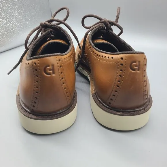 Cole Haan Go To Wingtip Brogue Oxford Shoes Mens Sz 8.5 Brown Leather NEW