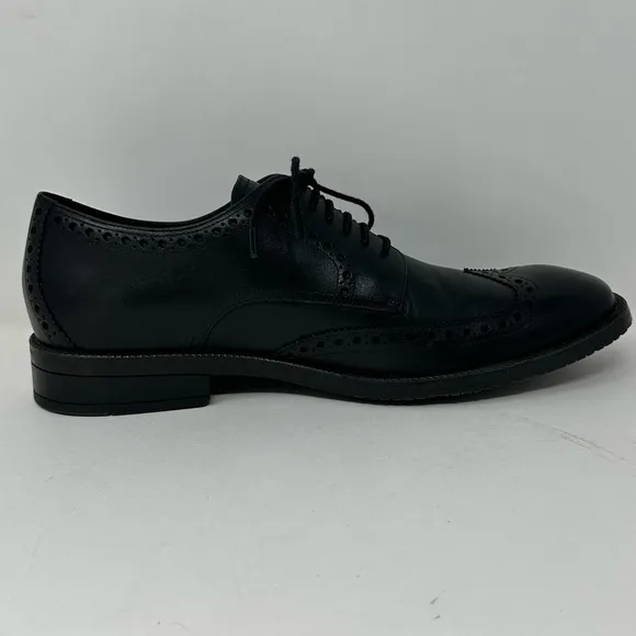 Cole Haan Grand 360 Men's Sz 9 Leather Wingtip Oxford Shoes C34262 Black