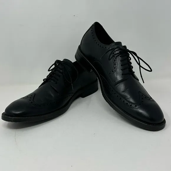Cole Haan Grand 360 Men's Sz 9 Leather Wingtip Oxford Shoes C34262 Black