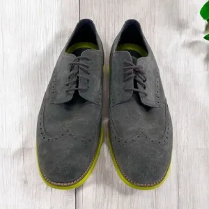 Cole Haan LunarGrand Mens Wing Tip Light Weight Gray Suede Oxford Shoes Size 11