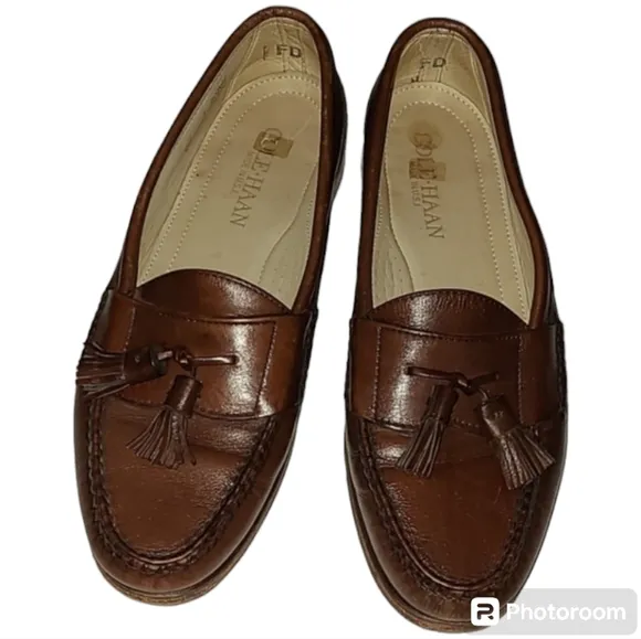 Cole Haan Mahogany Tassel Loafers Men's Leather Dress Shoes 11 C Vintage