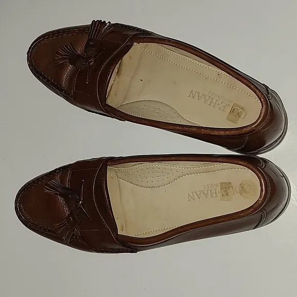 Cole Haan Mahogany Tassel Loafers Men's Leather Dress Shoes 11 C Vintage