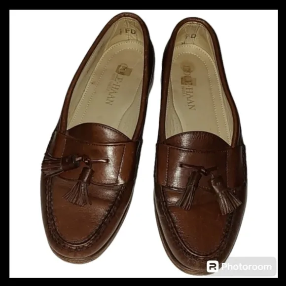 Cole Haan Mahogany Tassel Loafers Men's Leather Dress Shoes 11 C Vintage