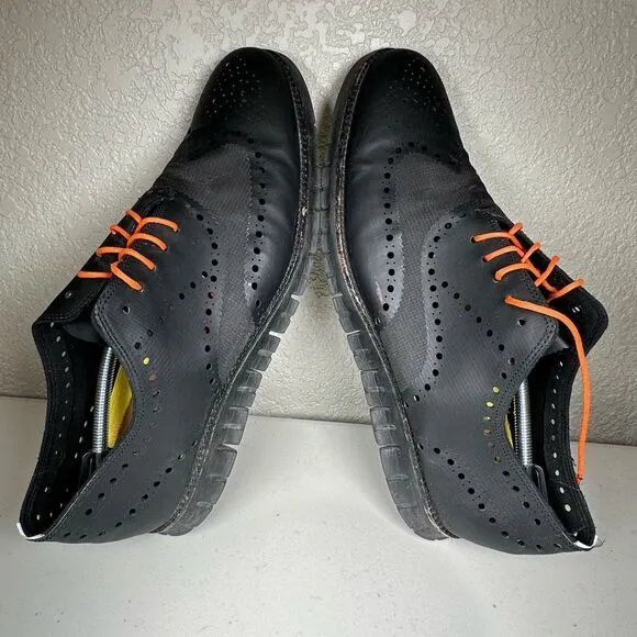 Cole Haan Mens 14 Zerogrand No Stitch Wingtip Oxford Shoes Sneaker Black Leather