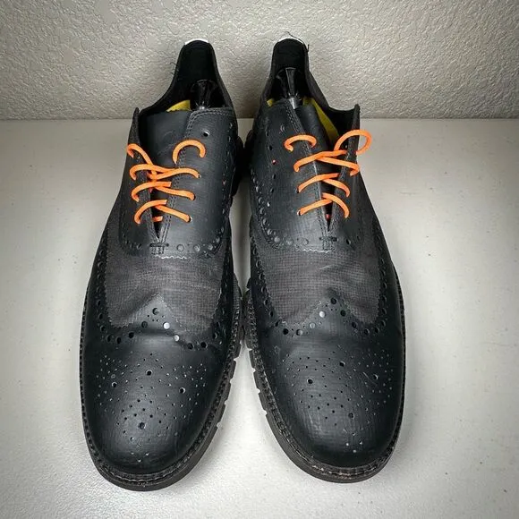 Cole Haan Mens 14 Zerogrand No Stitch Wingtip Oxford Shoes Sneaker Black Leather