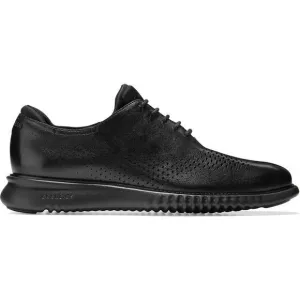 Cole Haan Mens 2 Zerogrand Black Faux Leather Lace Up Dress Oxfords Shoes NWOB