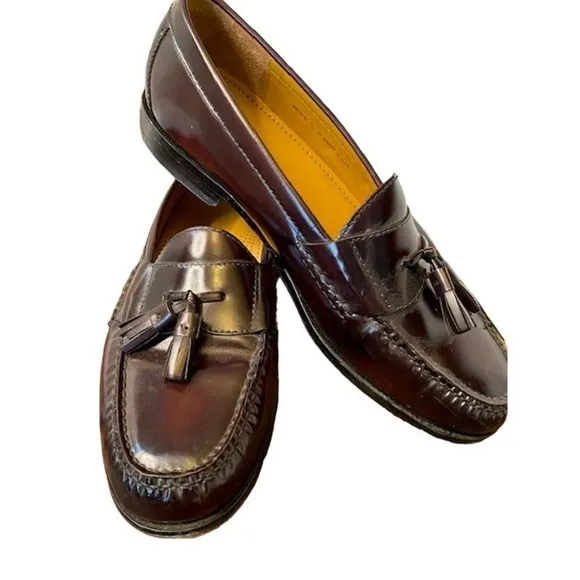 Cole Haan Men's Pinch Tassel Leather Shoes, Dark Burgundy #03507 Size 11 D