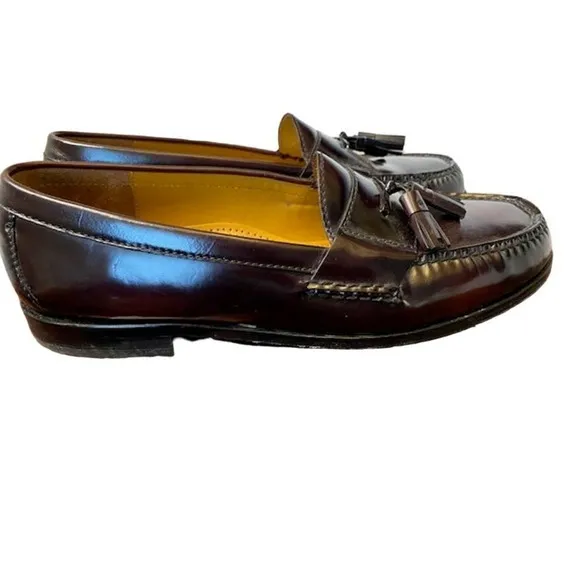 Cole Haan Men's Pinch Tassel Leather Shoes, Dark Burgundy #03507 Size 11 D