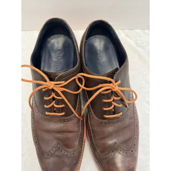 Cole Haan Men’s‎ Size 10.5M Great Jones Wingtip Shoes Brown Orange C11235
