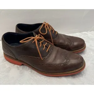 Cole Haan Men’s‎ Size 10.5M Great Jones Wingtip Shoes Brown Orange C11235