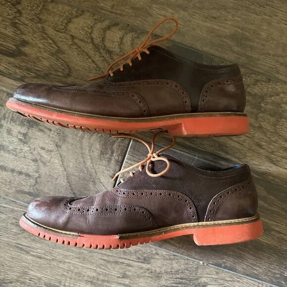 Cole Haan Men’s‎ Size 10.5M Great Jones Wingtip Shoes Brown Orange C11235