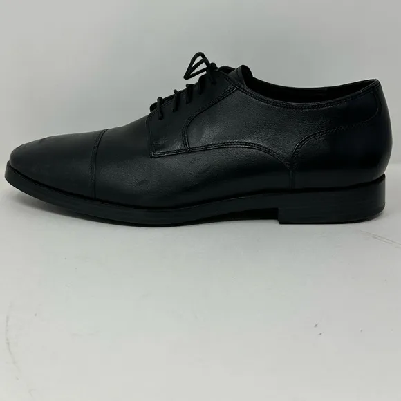 Cole Haan Men’s Sz 10.5 Grand OS C23770 Black Leather Lace Cap Toe Oxford Shoes