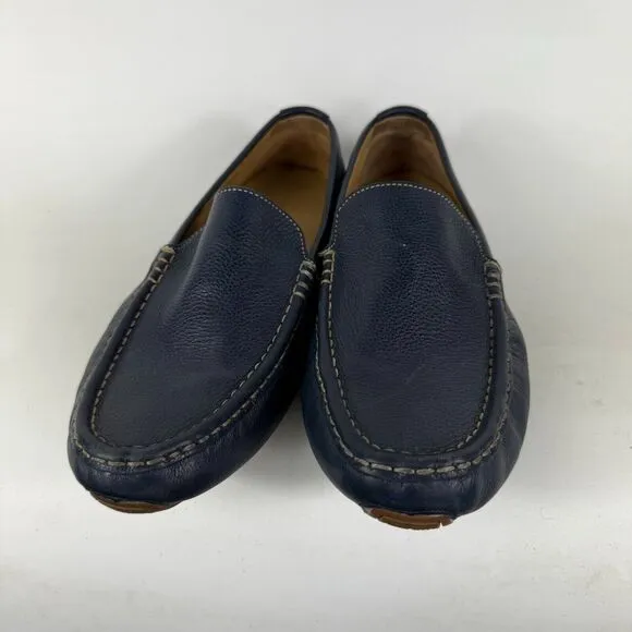 Cole Haan Somerset Venetian Loafers Men 10.5 Blue Leather Slip-On Low Top C13784