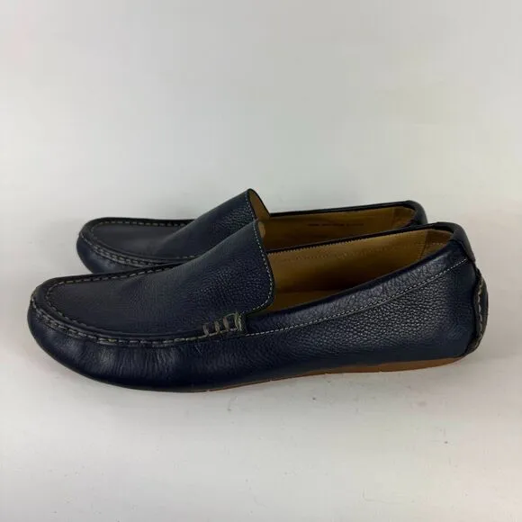 Cole Haan Somerset Venetian Loafers Men 10.5 Blue Leather Slip-On Low Top C13784